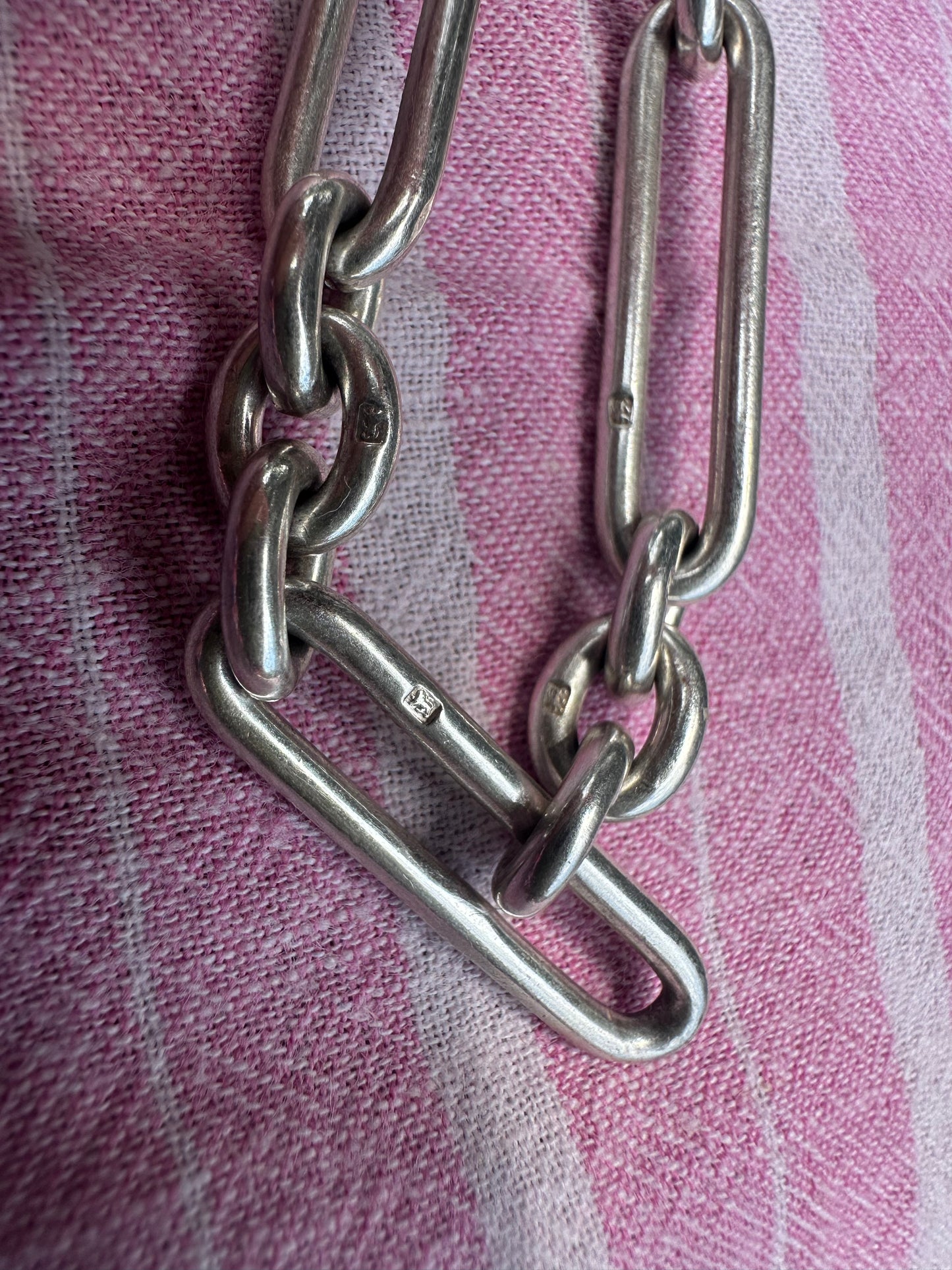 Antique Sterling Silver Trombone Chain
