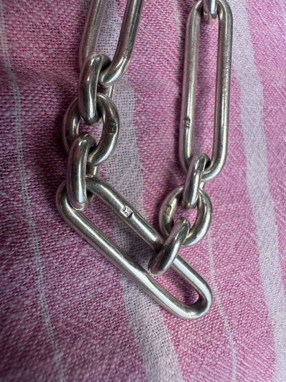 Antique Sterling Silver Trombone Chain