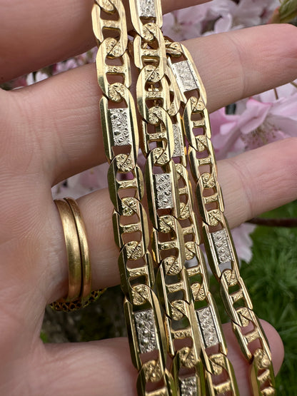 18ct Yellow and white gold Mariner chain