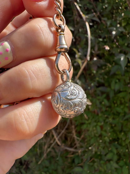 Sterling Silver Engraved Patterned Orb pendant