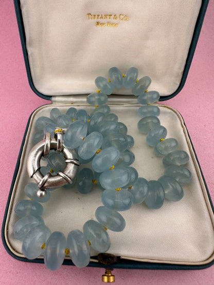 Re-imagined Vintage Topaz Beads with vintage XL Silver Bolt clasp