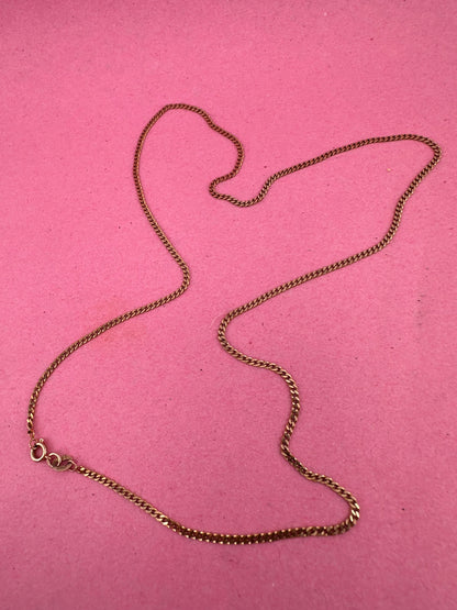 Vintage 9ct yellow gold Flat curb chain