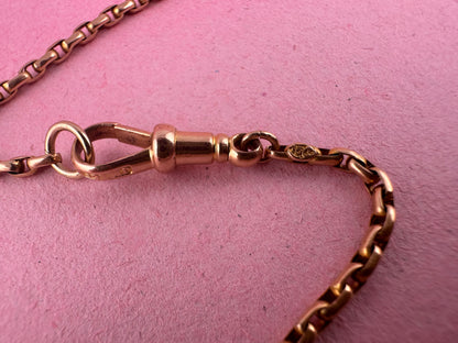 Antique 15ct Gold Oval belcher with 15ct Dog clip