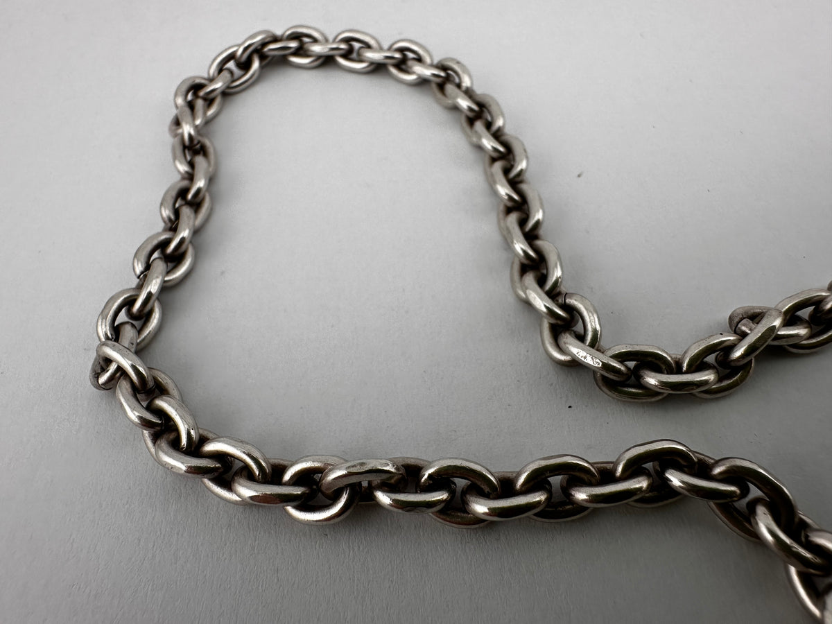 Mix Metal- Sterling Silver Cable chain with 9ct Rose gold Dog clip