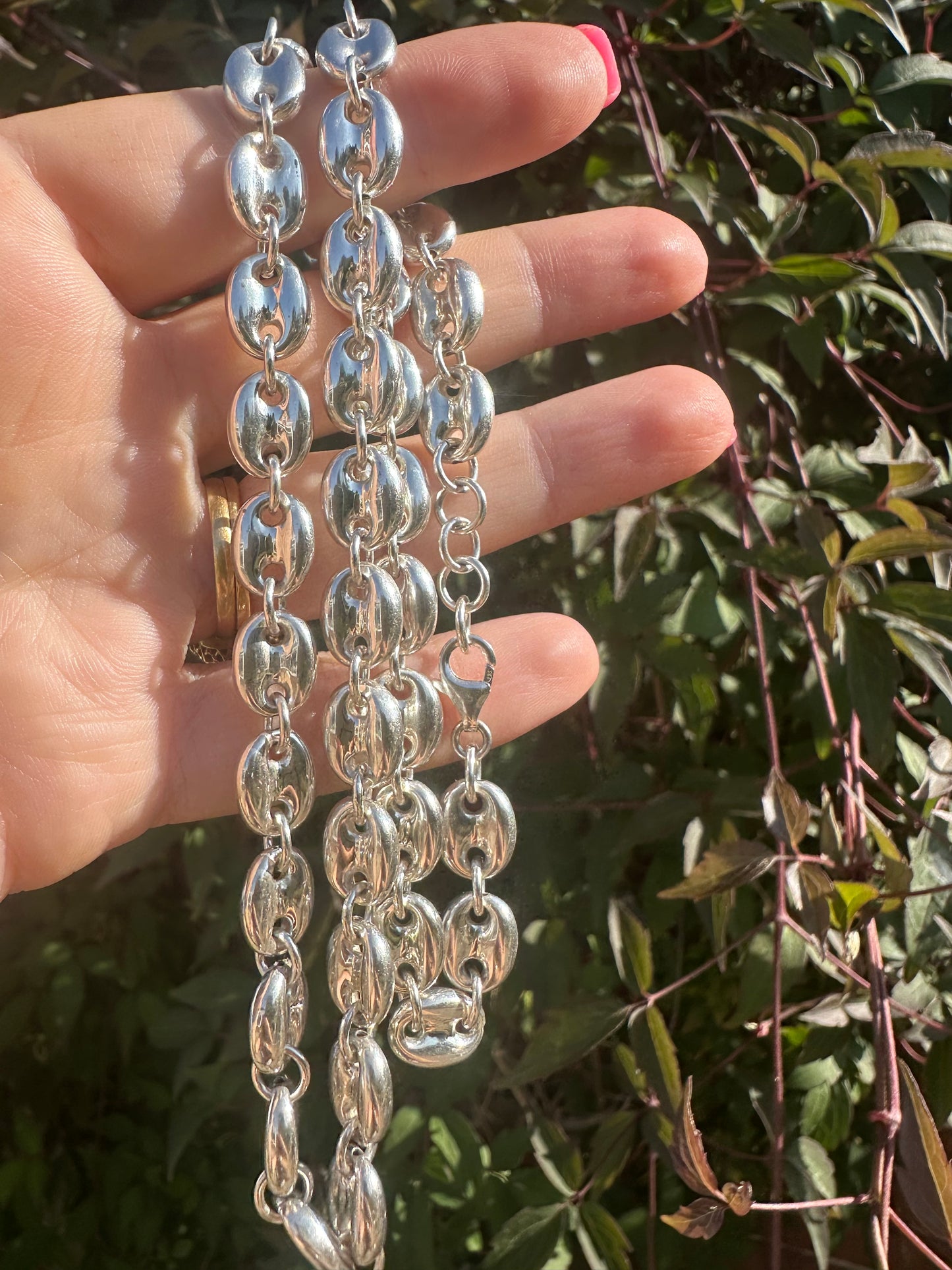 Sterling Silver XL Puffy Mariner Chain