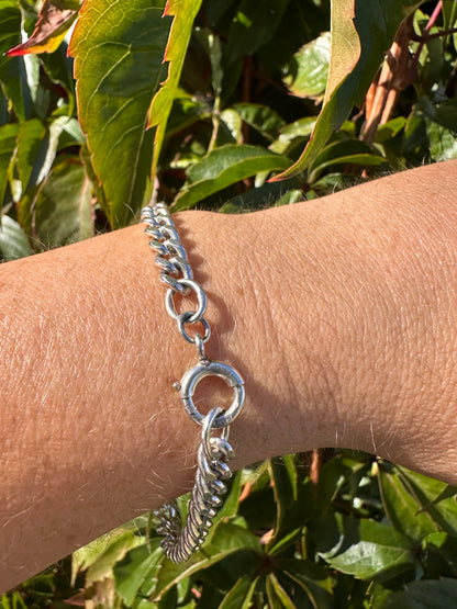 Sterling Silver Curb Bracelet with Bolt Clasp