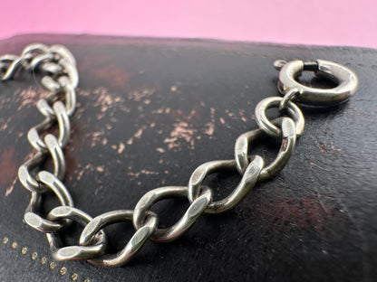Sterling Silver Flat Curb Extender with Spring Ring clasp