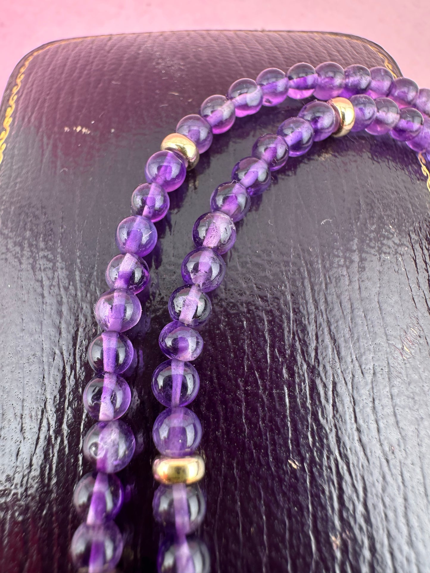 Re-imagined Vintage Amethyst Beads with a Vintage Heart Padlock Clasp
