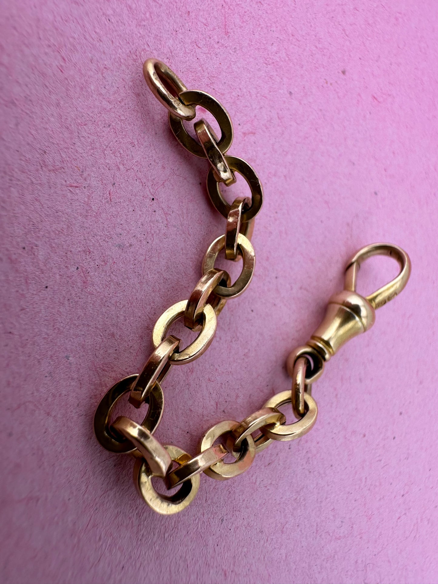 Vintage 18ct Gold Cable Extender with Antique 18ct gold Dog clip