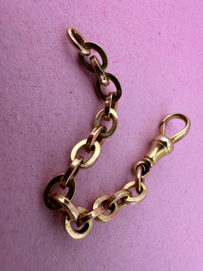 Vintage 18ct Gold Cable Extender with Antique 18ct gold Dog clip