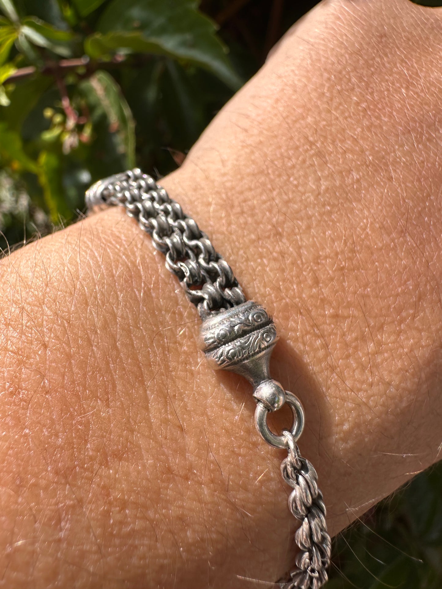 Sterling Silver rope & ribbed belcher Albertina bracelet