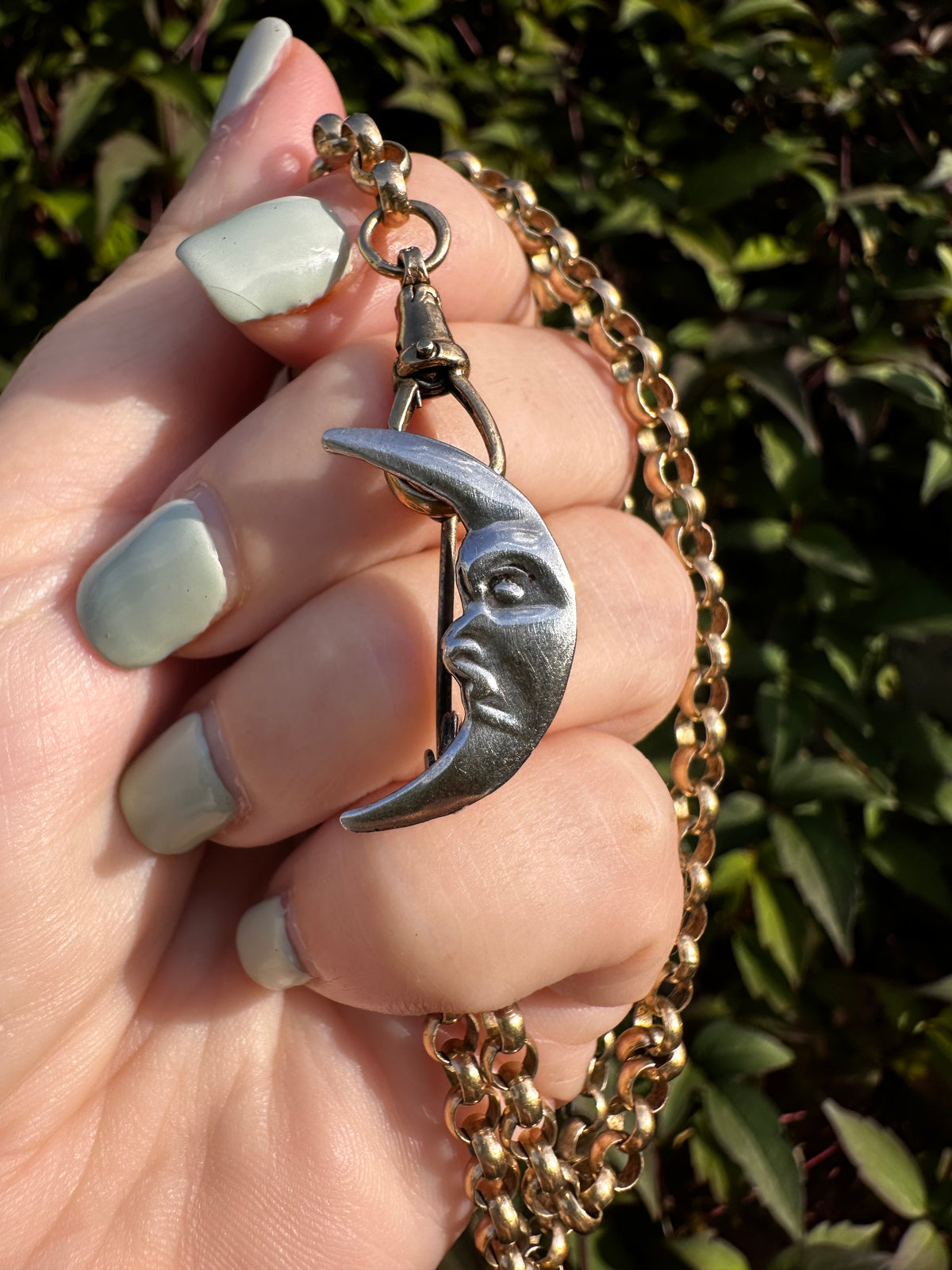 Sterling Silver Man on the Moon brooch