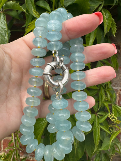 Re-imagined Vintage Topaz Beads with vintage XL Silver Bolt clasp