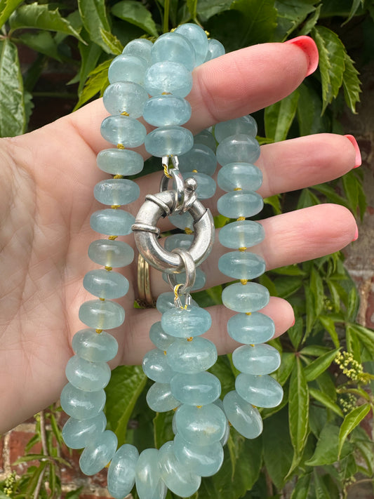Re-imagined Vintage Topaz Beads with vintage XL Silver Bolt clasp