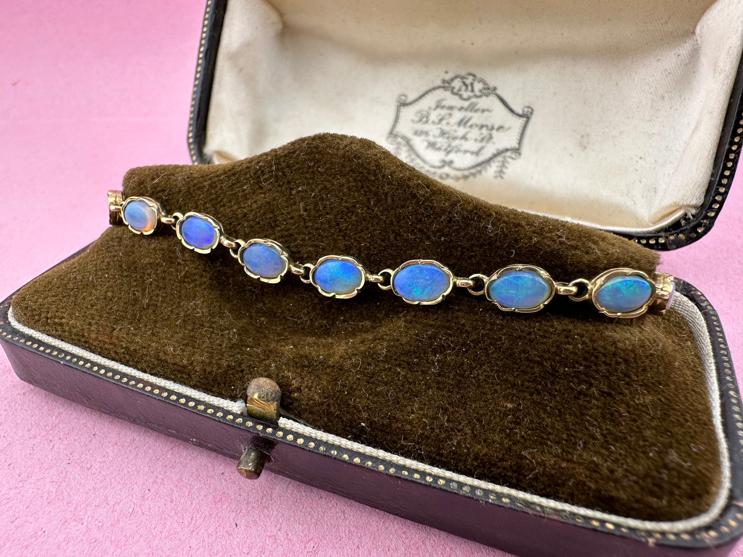 Vintage 9ct Gold Opal tennis bracelet