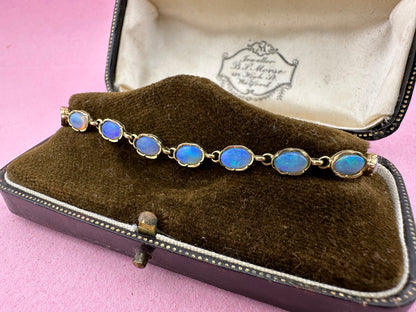 Vintage 9ct Gold Opal tennis bracelet
