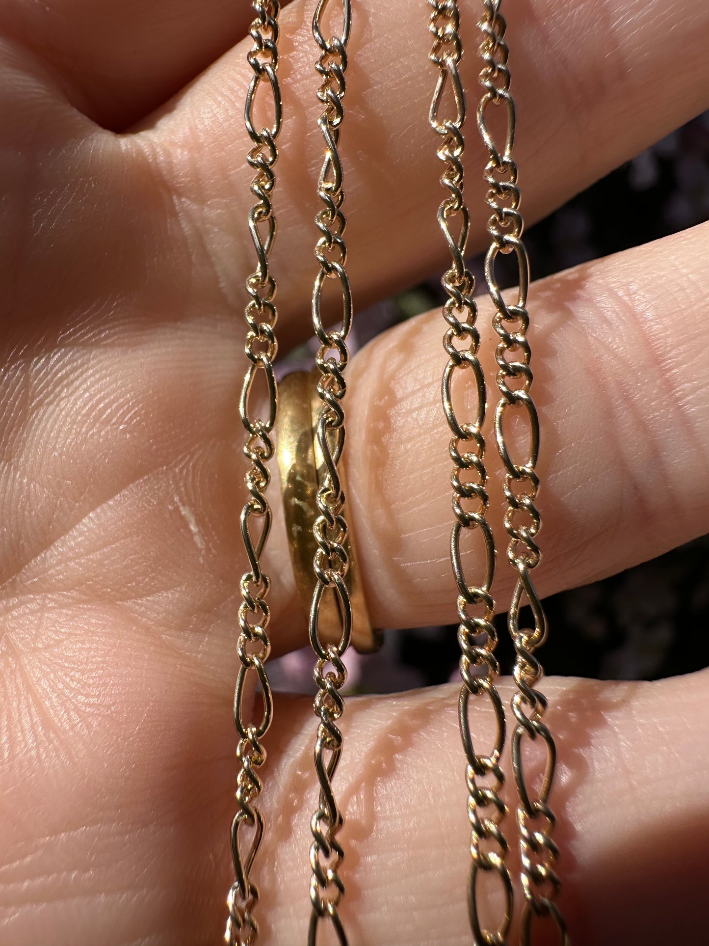 Vintage 9ct Yellow Gold mini Figaro chain