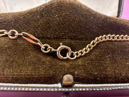 Vintage 9ct Gold Garnet and Bar station bracelet