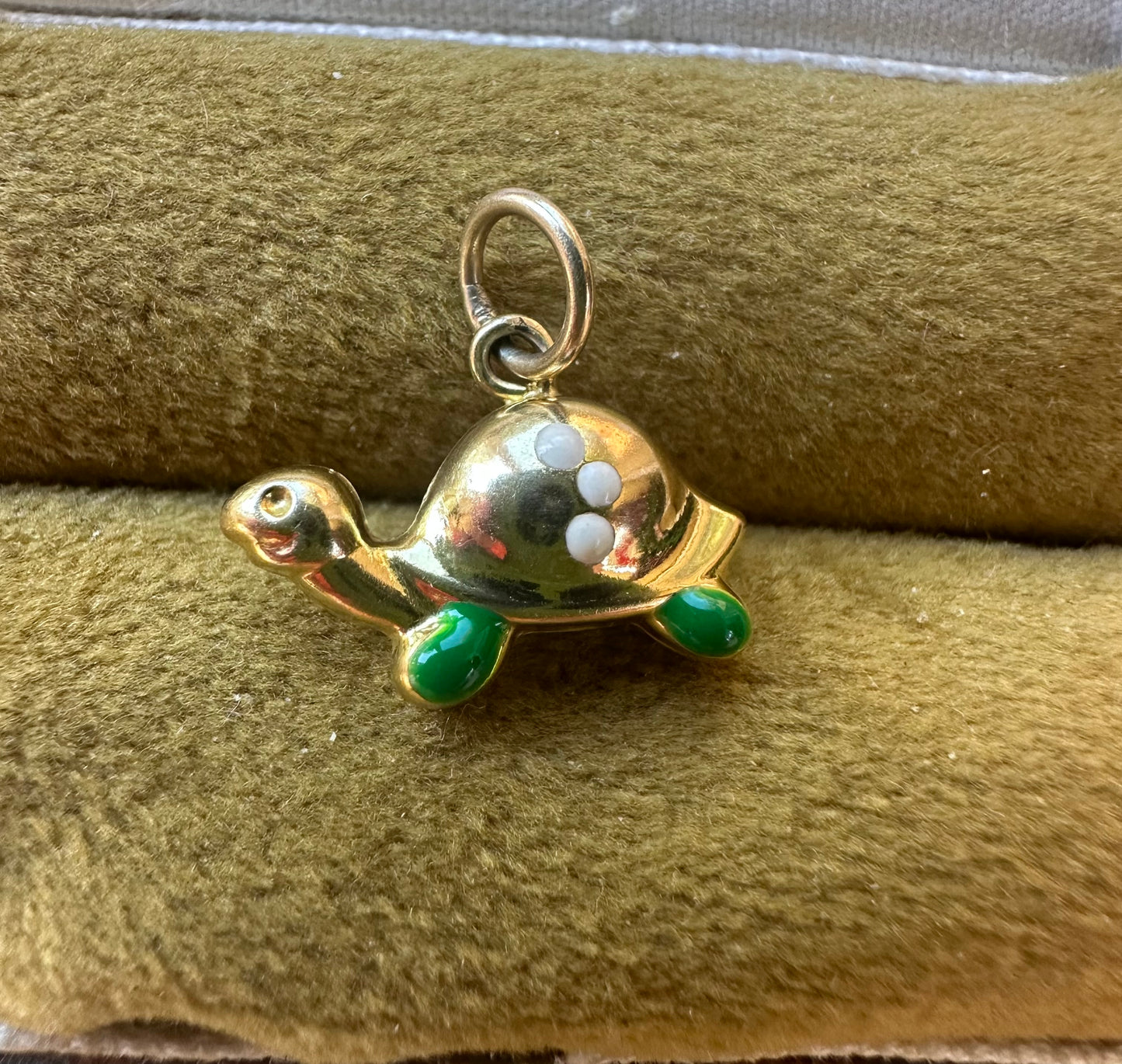 9ct Gold Enamelled Tortoise charm