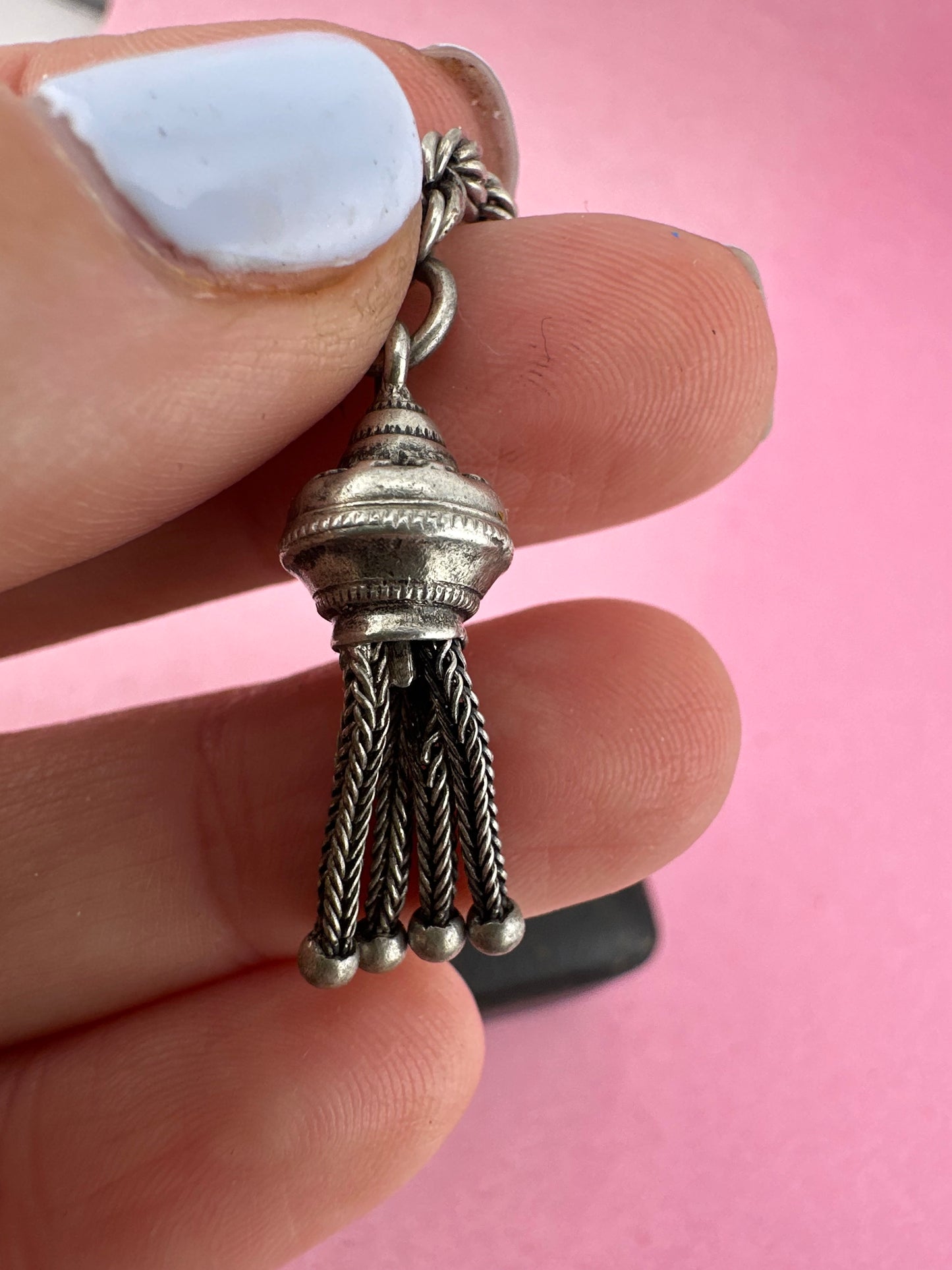Antique Sterling silver Tassel pendant