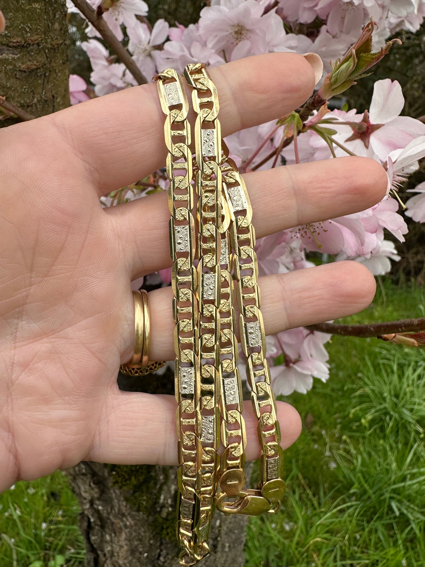 18ct Yellow and white gold Mariner chain