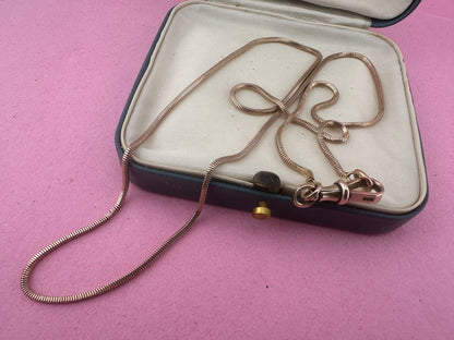 9ct Rose Gold Snake Chain with dog clip