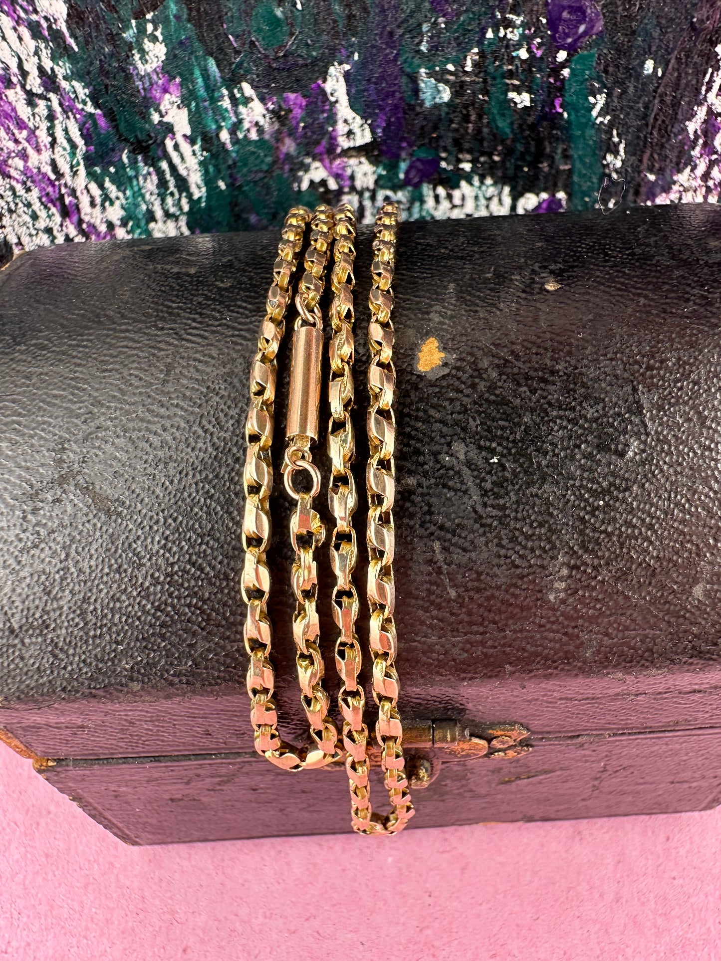 Antique 9ct Rose Gold Tulip Chain