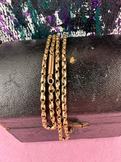 Antique 9ct Rose Gold Tulip Chain