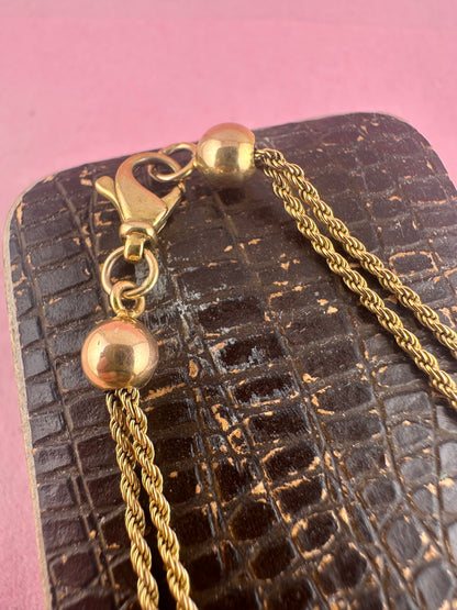 Vintage 9ct gold Bead and Rope bracelet