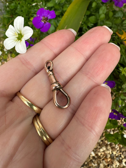 Antique 9ct Rose Gold chunky Dog clip
