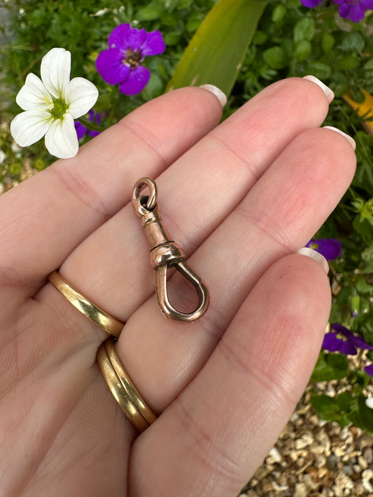 Antique 9ct Rose Gold chunky Dog clip