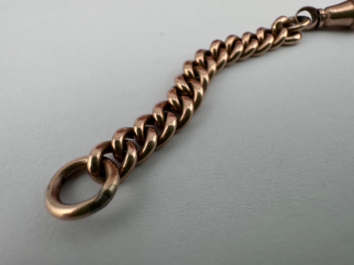 9ct Rose Gold curb extender with dog clip