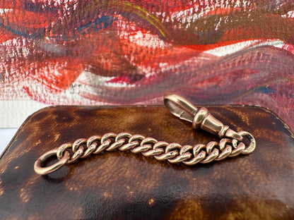 9ct Rose Gold curb extender with dog clip