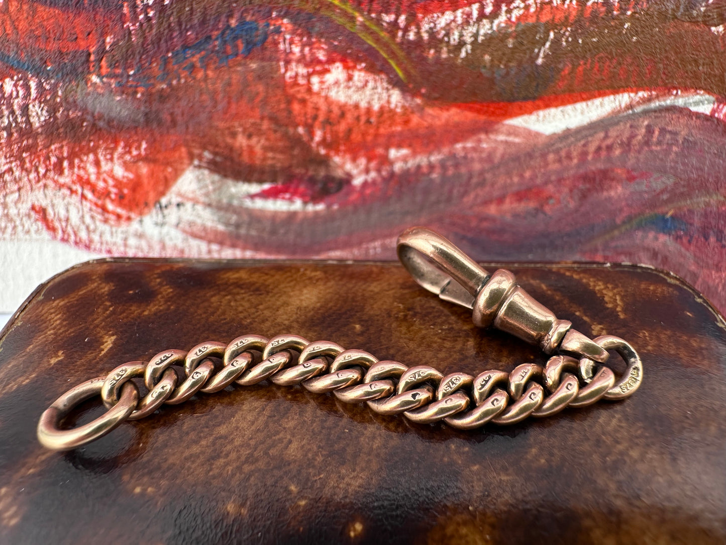 9ct Rose Gold curb extender with dog clip