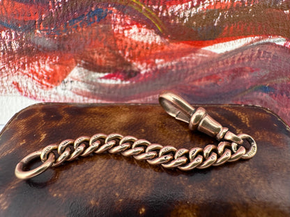 9ct Rose Gold curb extender with dog clip