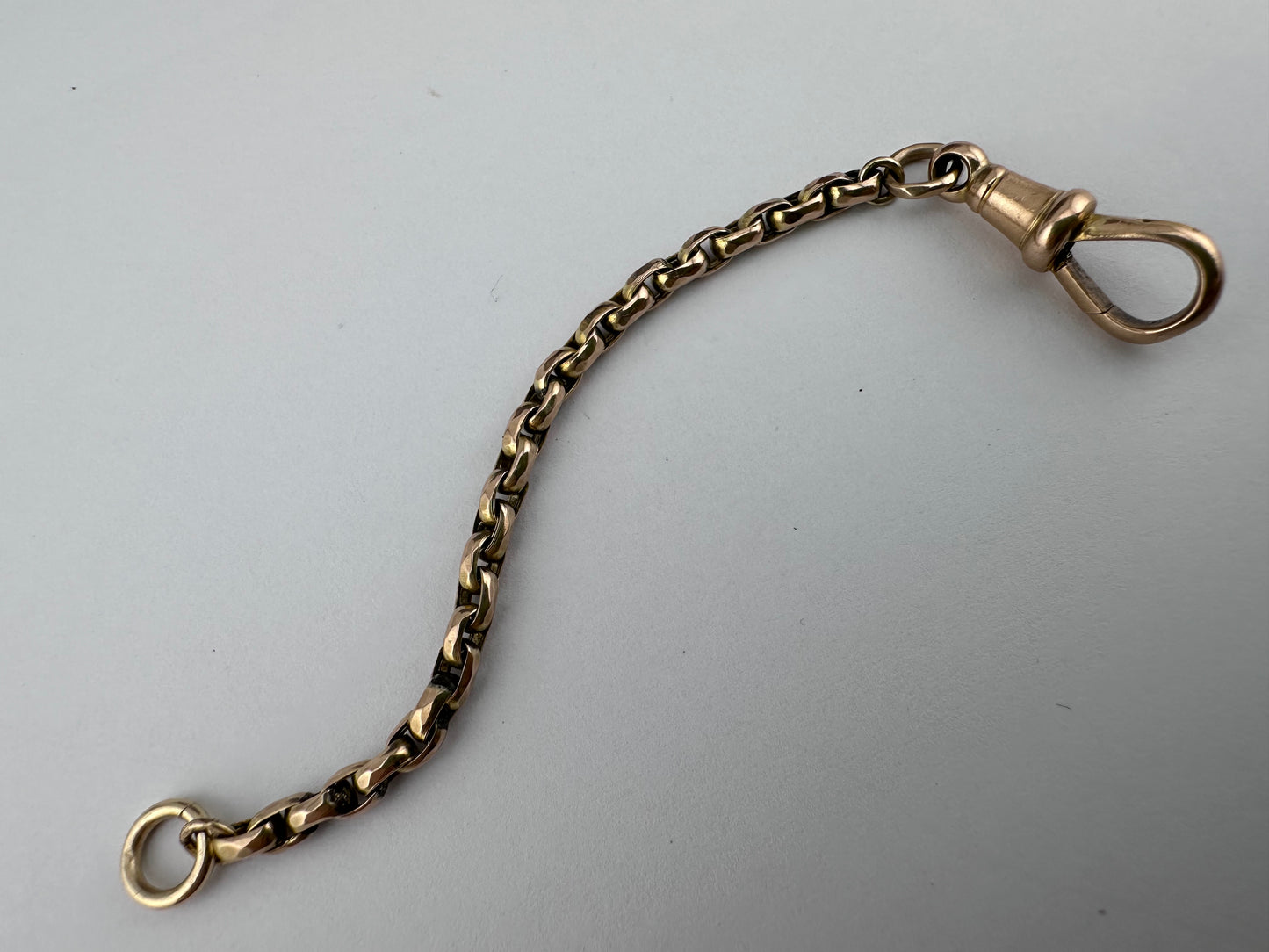 9ct gold popcorn link extender with dog clip