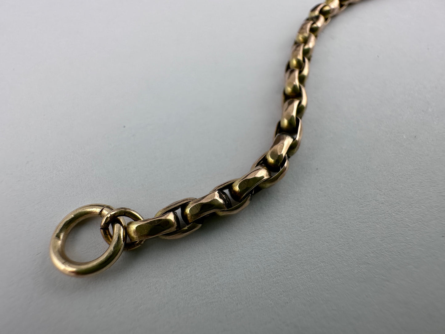 9ct gold popcorn link extender with dog clip