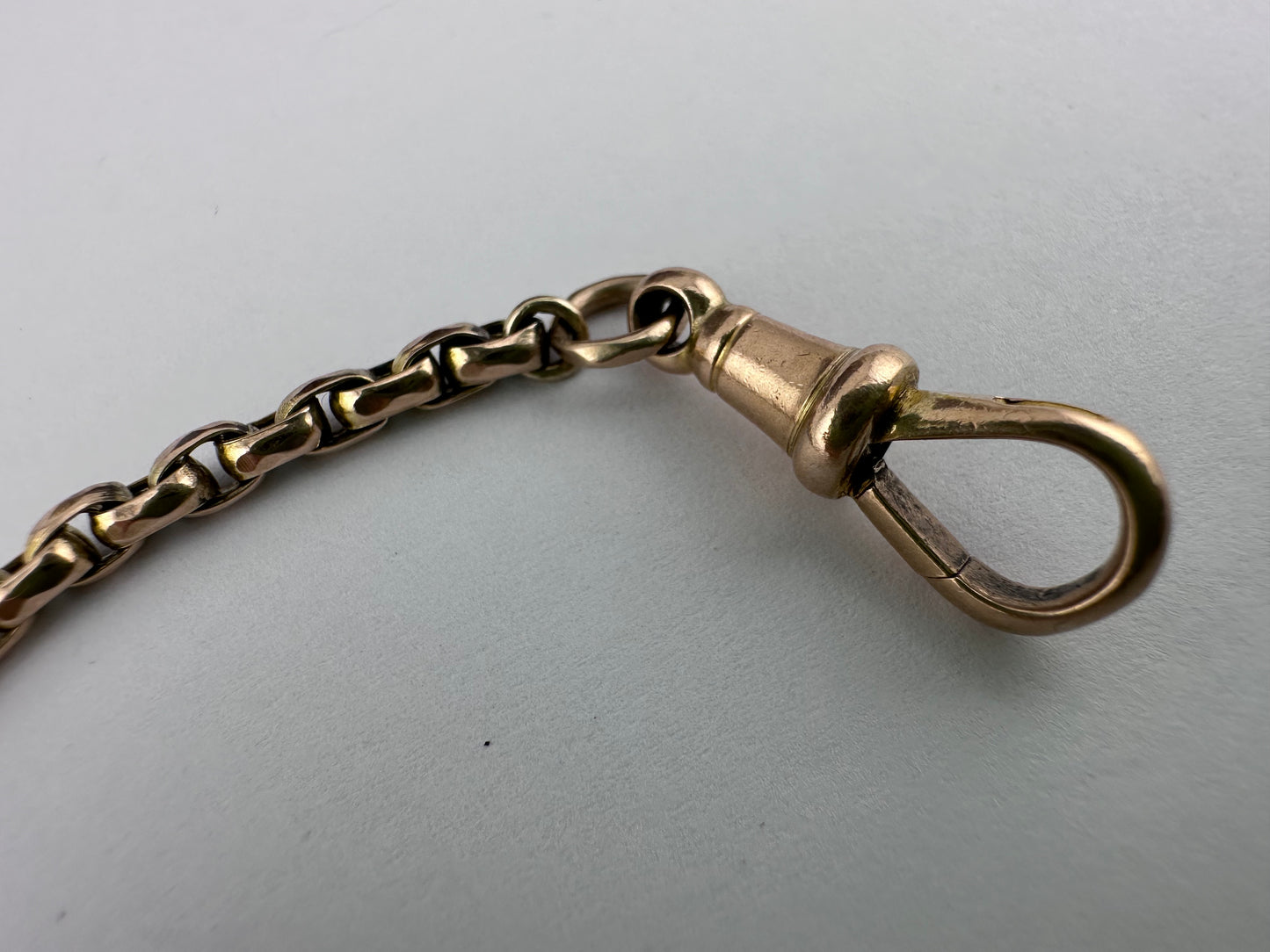 9ct gold popcorn link extender with dog clip