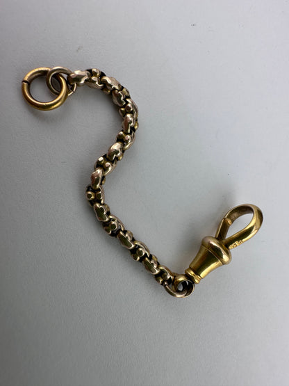 9ct gold popcorn link extender with dog clip