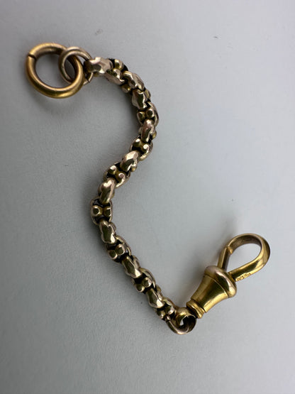 9ct gold popcorn link extender with dog clip