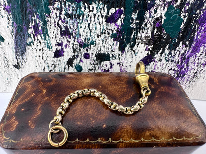 9ct gold popcorn link extender with dog clip