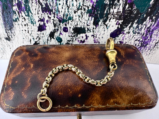 9ct gold popcorn link extender with dog clip