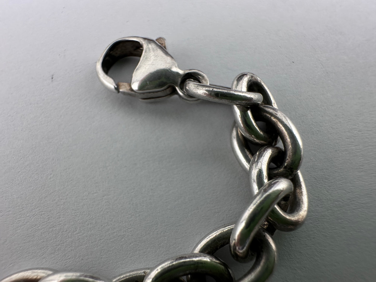 Sterling silver cable link extender with large lobster clasp