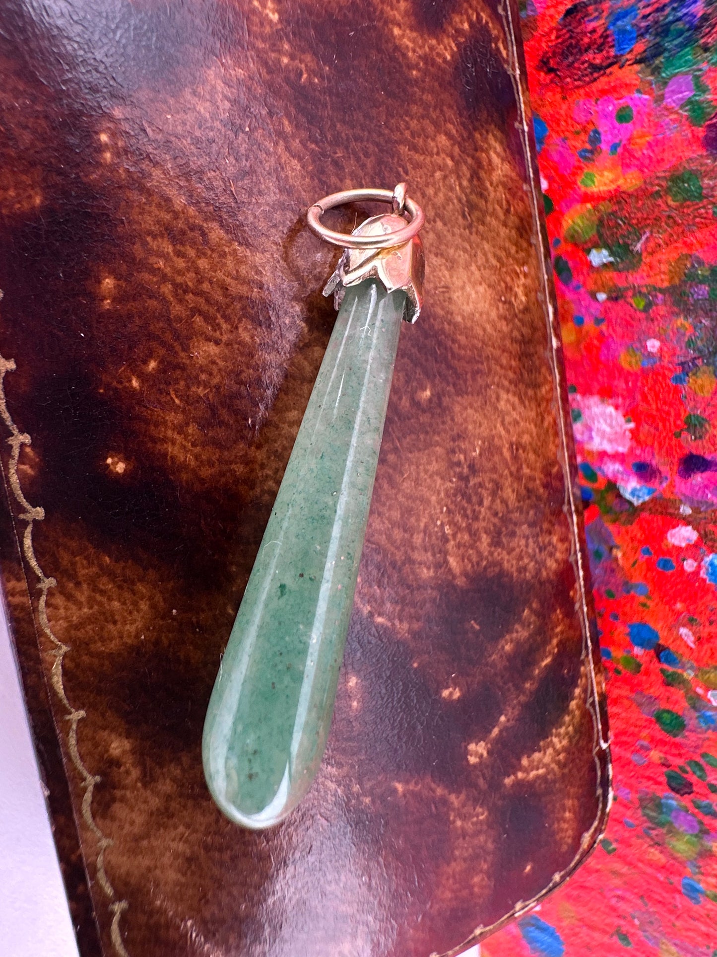 9ct gold Jade pendant