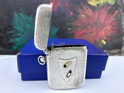 Antique Sterling Silver Shibayama Vesta Case