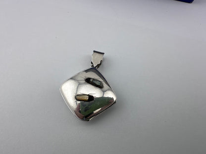 Vintage Sterling silver Shibayama bug locket