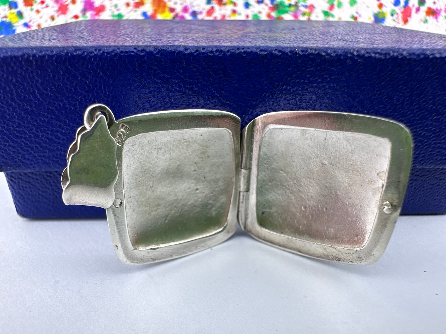 Vintage Sterling silver Shibayama bug locket