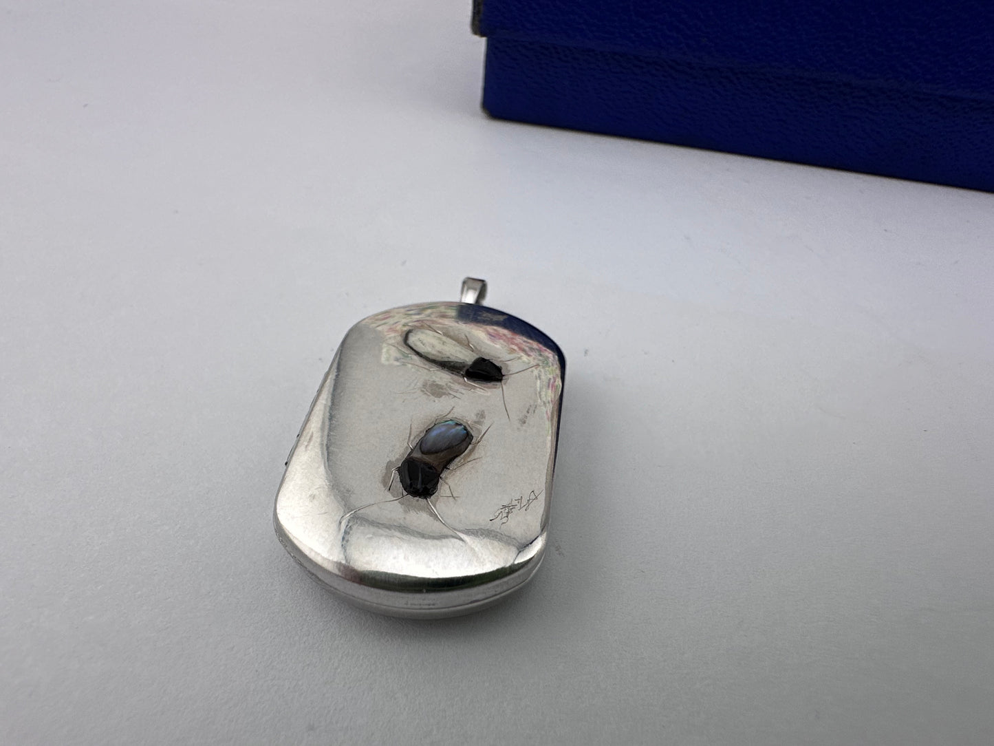 Sterling Silver Shibayama bug locket