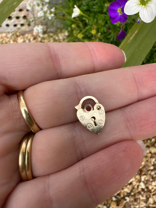 Vintage 9ct Gold Heart Padlock