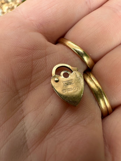 Vintage 9ct Gold Heart Padlock